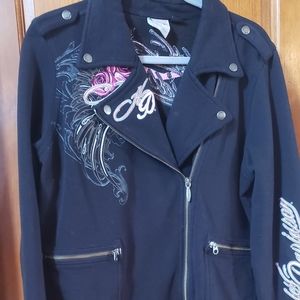 HD Sweatshirt Jacket-Pink Bling and Embroidery